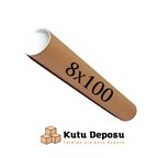 8x100 cm kapaklı silindir postüp rulo gönderi kutusu