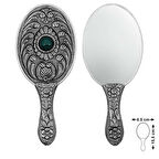 Gümüş Akik Taşlı El Aynası