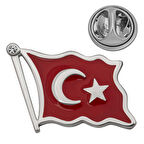 925 Ayar Gümüş Türk Bayrağı Rozet