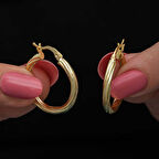 Gümüş Gold 3 mm Burgu Şarnel Küpe