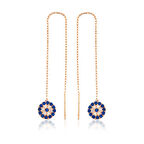 925 Ayar Gümüş Zincirli Nazar Küpe