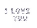 Parti Aksesuar I Love You Folyo Balon Gümüş Renk 35 CM