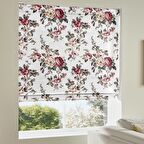 Pembe Çiçekli Ütü İstemez Vintage Katlamalı Modern Mutfak Çocuk Odası Perdesi