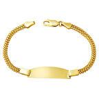 Harem Altın Örgü Zincir 14 Ayar Altın Çocuk Künyesi KUN09