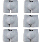 Erkek Likralı 6 Adet Gri Premium 1.Kalite Pamuklu Penye Esnek Kumaş Boxer Baksır