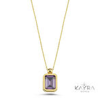 Ametist Taşlı Gümüş Kolye GM08