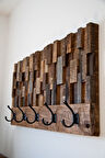 KUZELA  Ahşap Dekoratif Parçalı Duvar Askılık