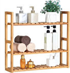 KUZELA  Ahşap Dekoratif Çok Amaçlı Ayaklı Banyo Rafı