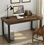 KUZELA Ahşap Metal Ayaklı Çalışma Masası (Genişlik: 140 cm Derinlik: 60 cm Yükseklik:75 cm'dir.)