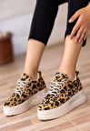 Lulu Leopar Süet Bağcıklı Spor Ayakkabı