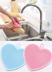 Kalp Şeklinde Pratik Kolay Gözeneksiz Bulaşık Yıkama Süngeri Aleti Aparatı Kalpli 1 Adet