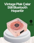 Vintage Tarz Bluetooth Hoparlör – Gece Işığı Ve Zaman Göstergeli