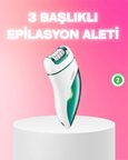 3 İn 1 Epilatör Metal Başlıklı Ipx5 Su Geçirmez 90 Dakika Şarjlı Epilasyon Cihazı