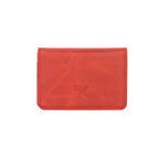 KARALI Kırmızı Crazy Deri Kutu Kartlık Cüzdan