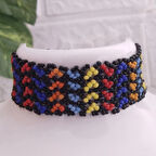 Renkli lastikli örme bohem tarzı bileklik 3