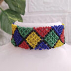 Renkli lastikli örme bohem tarzı bileklik 4