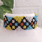 Renkli lastikli örme bohem tarzı bileklik 5