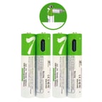 Type-C ile Şarjolabilen 4 lü AAA 1.5V Lityum İnce Şarjlı Kalem Pil 750 mAH Uzun Ömürlü