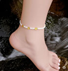 Halhal yaz trend boncuk beyaz altın 