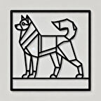 Geometri köpek Dekoratif dekor tablo 