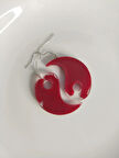 Epoksi küpe Yin Yang kırmızı 