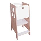 Montessori Çocuk Aktivite Kulesi & Korumalı Çocuk Merdiveni, Beyaz 