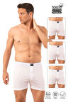 Özkan 0041 3'lü Paket Erkek %100 Pamuklu Şardonlu Klasik Rahat Kesim Havlu Bel Süprem Penye Boxer