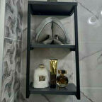 Açelya Metal Raf Organizer Ve Havluluk Askısı siyah