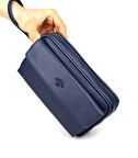 Erkek Lacivert Renk El Ve Bileklik Kemerli Portföy Çanta El Çantası
