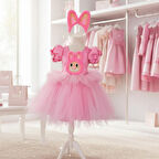 Labubu Kız Çocuk Kostümü, Labubu Elbisesi, Labubu Parti Elbisesi