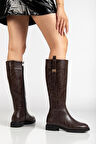 Suins Laby Model Fermuarlı Siyah Kahverengi Kadın Çizme
