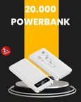Led Işıklı 20.000mah Powerbank Lcd Gösterge Dahili Çoklu Kablo