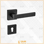 LAMA KOL KARE ROZETLİ SİYAH YALE KAPI KOLU