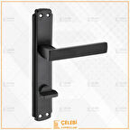 LAMA KOL AYNALI SİYAH WC KAPI KOLU