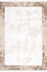 İpek Mekik Halı Lapena Kahve Ekru Eskitme Desenli Halı