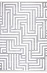 İpek Mekik Halı Lapena Gri Beyaz Geometrik Çizgili Halı