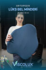 Ortopedik Lüks Bel Destek Yastığı - Premium Visco Bel Destek Minderi Mavi 54x42x9