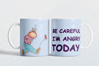 Be careful I'm Angry today (Dikkatli ol, bugün sinirliyim ENG) Hediye Kupa Love Bug-T