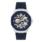 Lee Cooper LC07978.399 Erkek Kol Saati | Otomatik Mekanizma, İskelet Kadran, Lacivert Deri Kordon