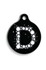 Taşlı D Harfi Yuvarlak Kedi ve Köpek Künyesi Medium: 3 cm.