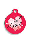 Sonsuz Aşk Yuvarlak Kedi ve Köpek Künyesi Small: 2,5 cm.