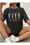 Unisex Over Thinking Yazılı Tshirt