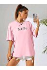 Unisex Hello Yazılı Tshirt