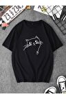 Unisex With Cat Baskılı Tshirt