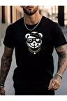 Unisex Korsan Bear Baskılı Tshirt