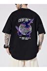 Unisex Mor Kuş Baskılı Tshirt