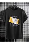 Unisex Önü Siyah Beyaz Baskılı Tshirt