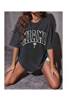 Unisex Miami Yazılı Tshirt