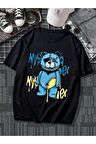 Unisex Blue Bear Baskılı Tshirt
