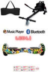 Elektrikli Kaykay Scooter Akıllı Denge Hoverboard + HoverKart + Çanta FULL LEDLİ EXTREM PAKET D01